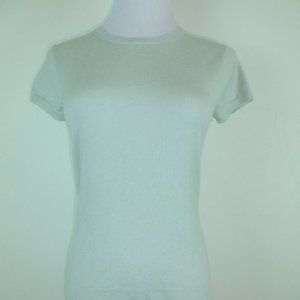 THEORY Bergdorf Goodman CASHMERE Short SLEEVE SWEATER Top S
